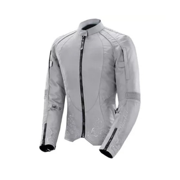 Joe Rocket Womens Motorcycle Jacket XS Blue Embroidered Padded